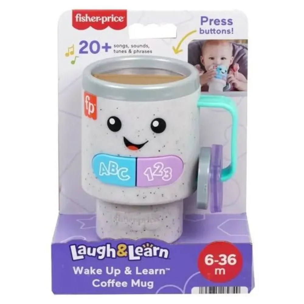 NEW Fisher-Price Laugh & Learn Wake up & Learn Coffee Mug (Music & Lights)